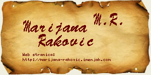 Marijana Raković vizit kartica